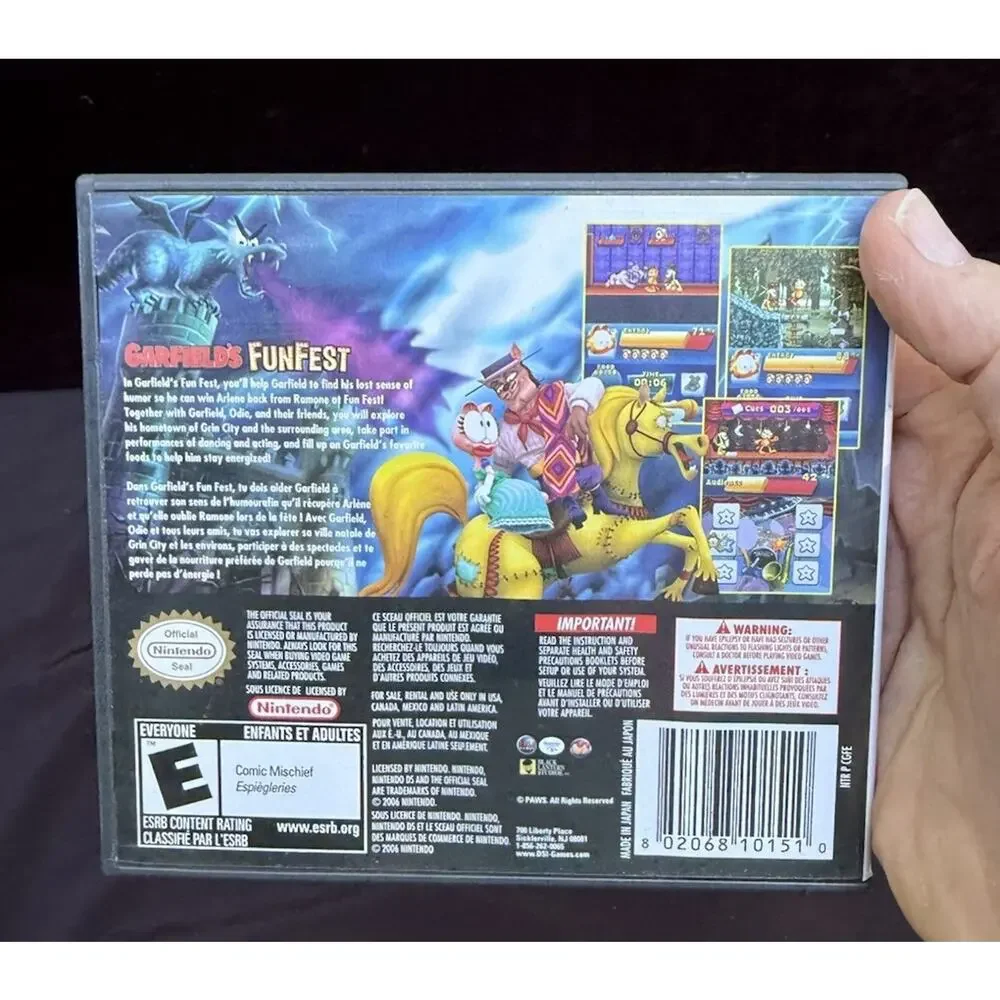 NO GAME! Original Case for Garfield's Funfest Nintendo DS Untested -C25